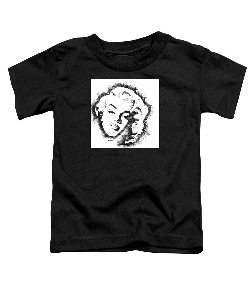 T-shirt pour tout-petits - Croquis de Marilyn Monroe en noir et blanc