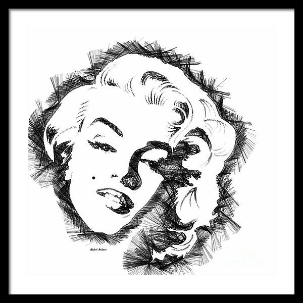 Framed Print - Marilyn Monroe Sketch In Black And White