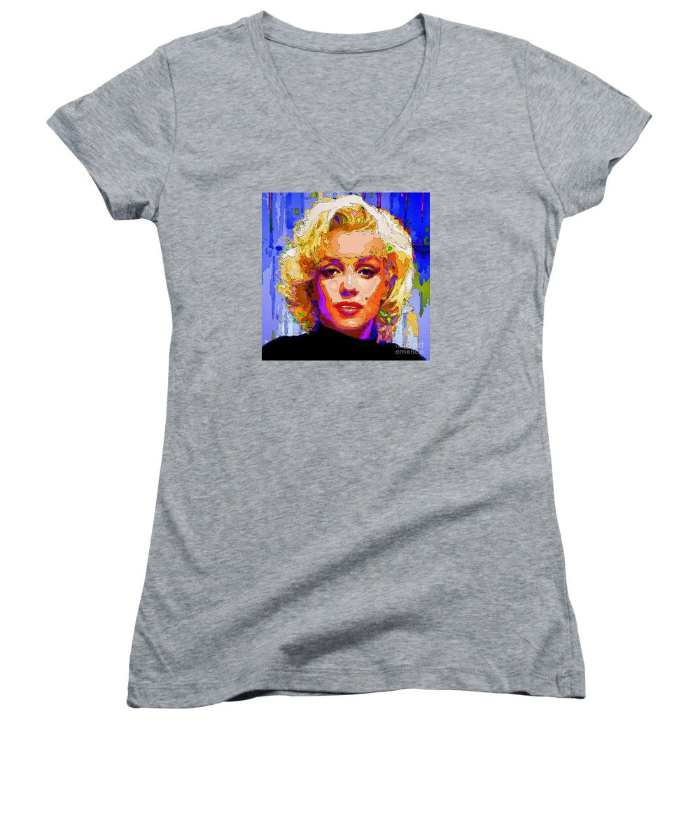 Women's V-Neck T-Shirt (Junior Cut) - Marilyn Monroe. Pop Art