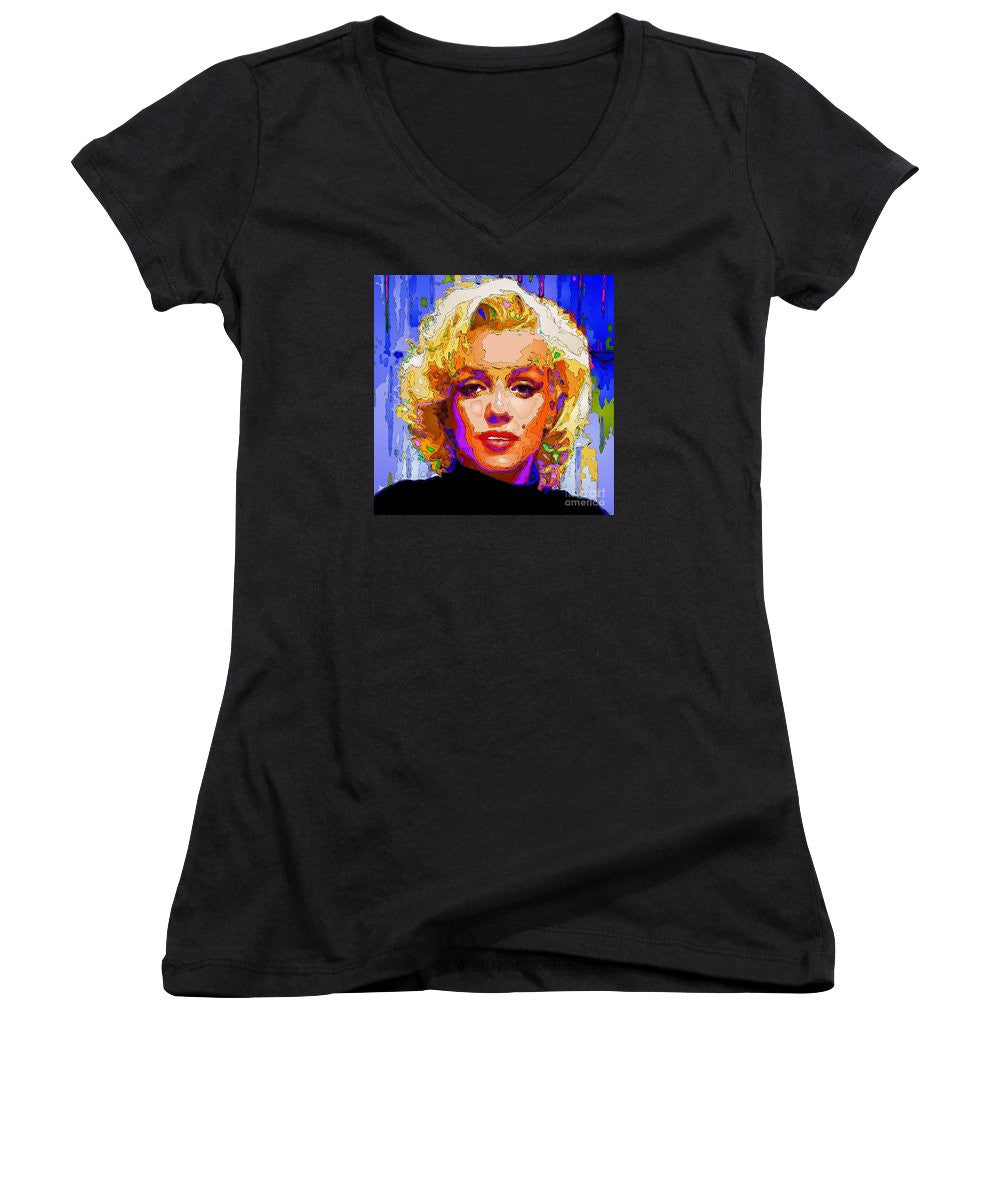 Women's V-Neck T-Shirt (Junior Cut) - Marilyn Monroe. Pop Art