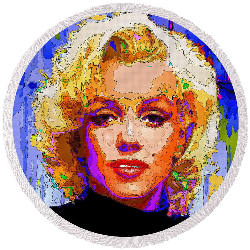 Round Beach Towel - Marilyn Monroe. Pop Art
