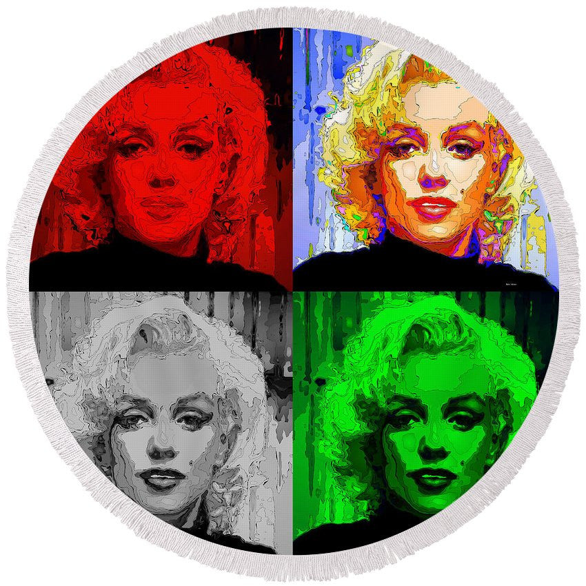 Round Beach Towel - Marilyn Monroe - Quad. Pop Art