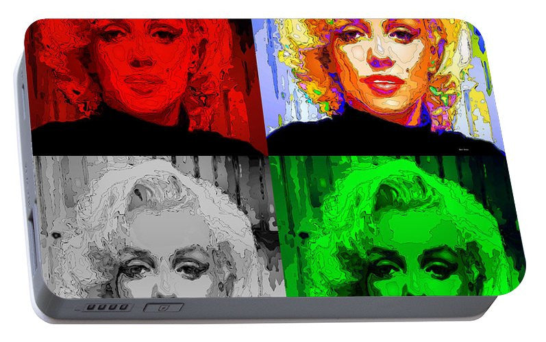 Portable Battery Charger - Marilyn Monroe - Quad. Pop Art