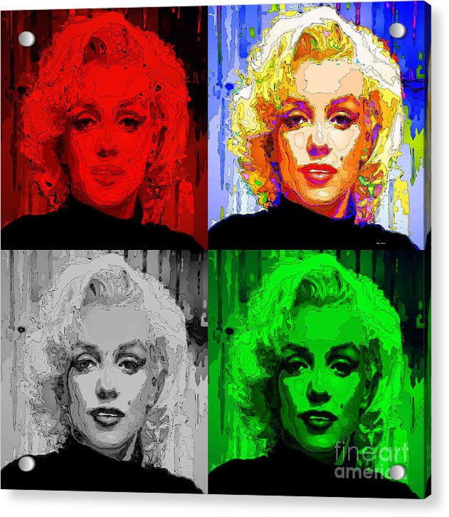 Acrylic Print - Marilyn Monroe - Quad. Pop Art