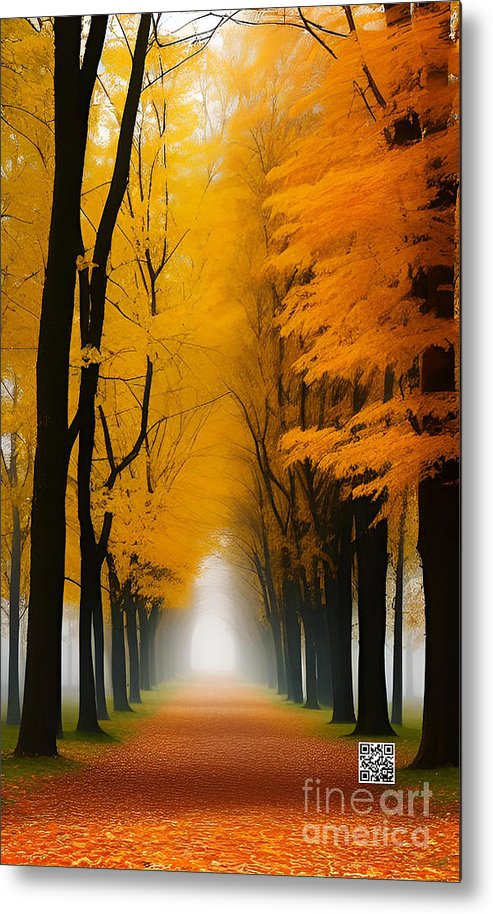 Misty Road to Somewhere - Metal Print