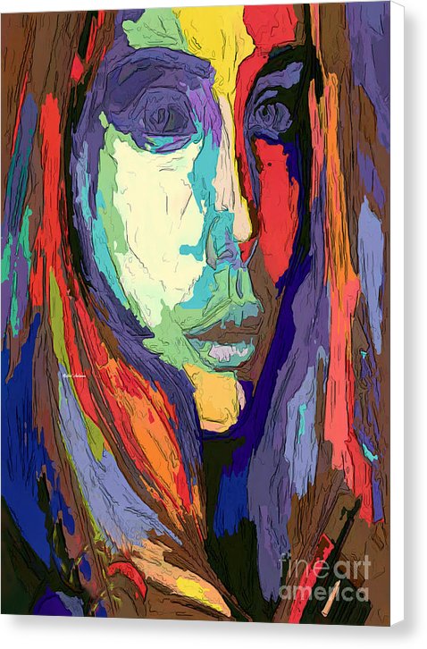 Portrait de femme impressionniste moderne - Impression sur toile