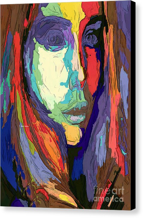 Portrait de femme impressionniste moderne - Impression sur toile