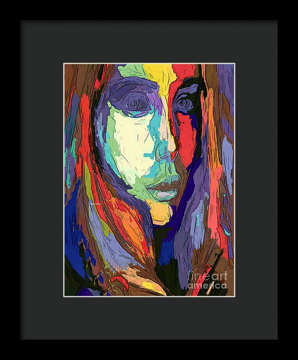 Modern Impressionist Female Portrait - Framed Print