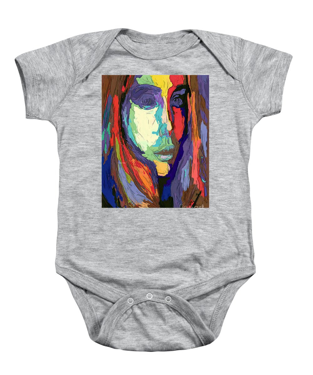 Modern Impressionist Female Portrait - Baby Onesie