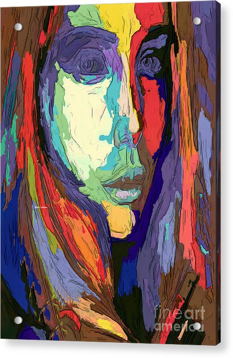 Modern Impressionist Female Portrait - Acrylic Print