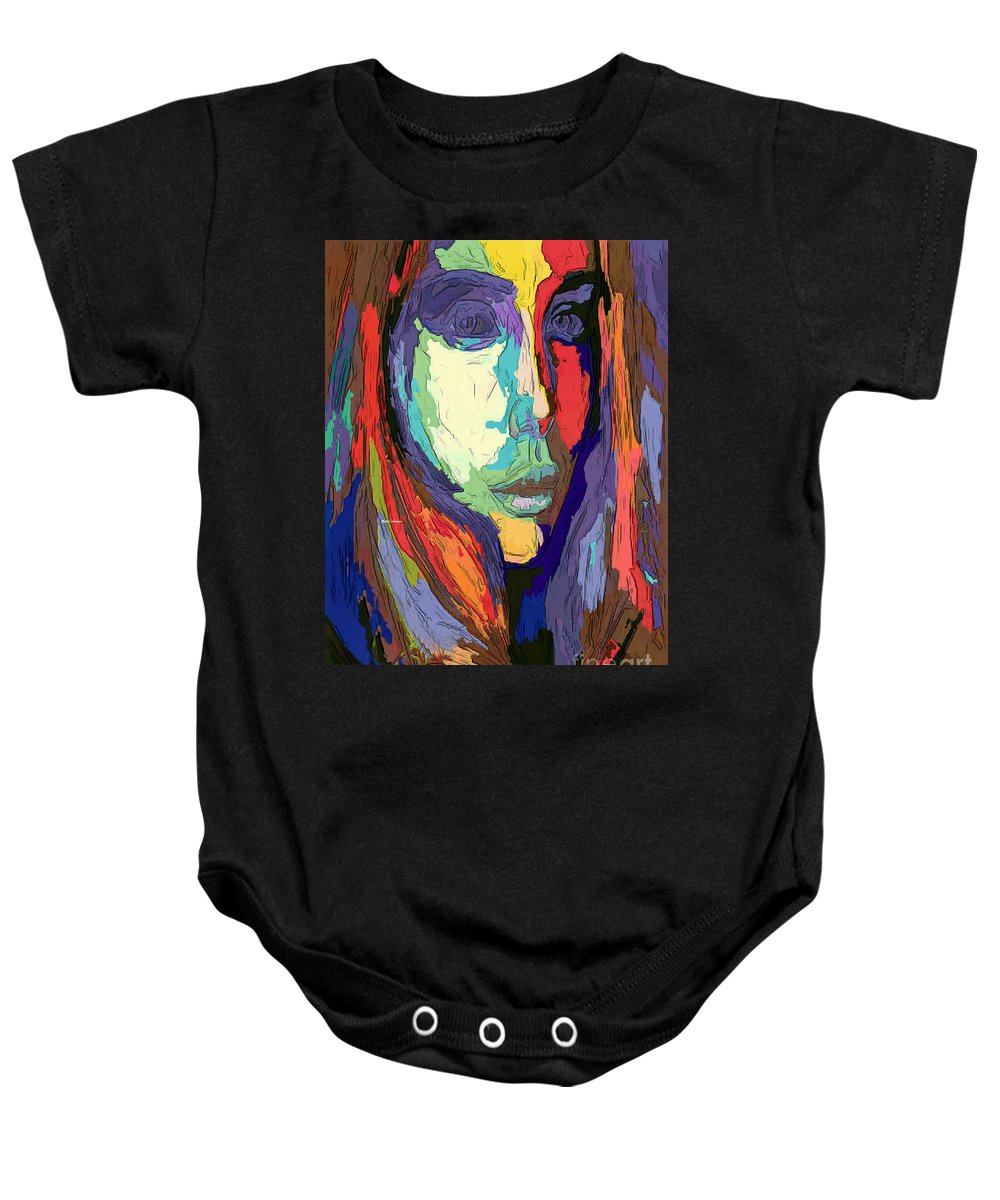 Modern Impressionist Female Portrait - Baby Onesie