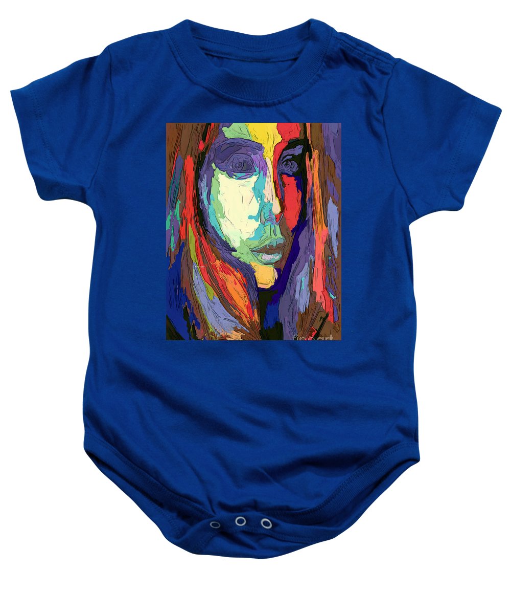 Modern Impressionist Female Portrait - Baby Onesie