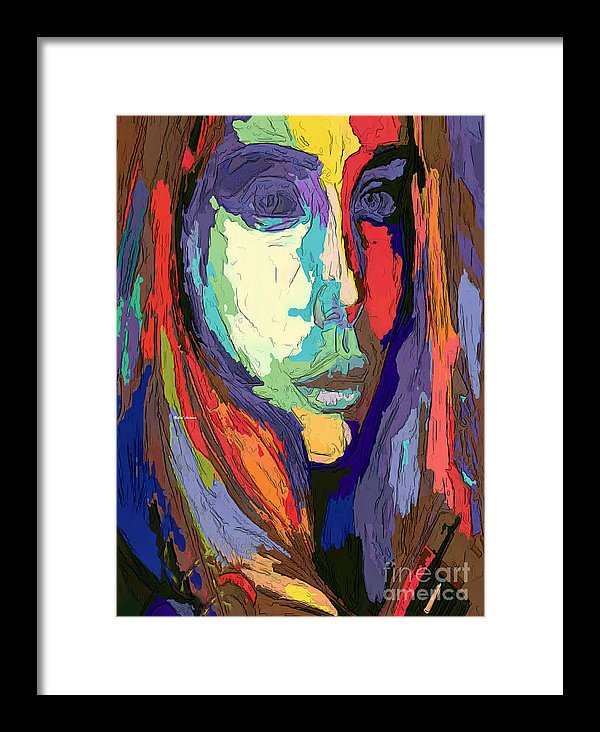 Modern Impressionist Female Portrait - Framed Print