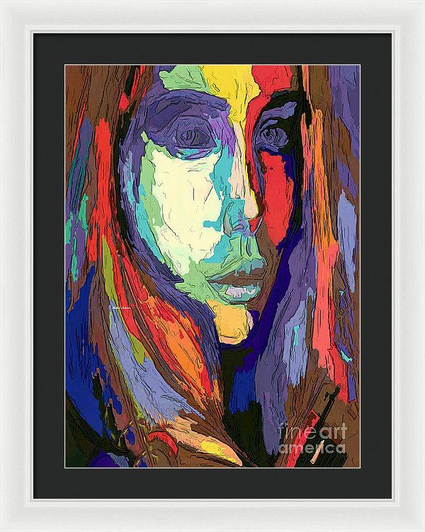 Modern Impressionist Female Portrait - Framed Print