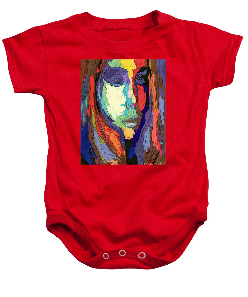 Modern Impressionist Female Portrait - Baby Onesie