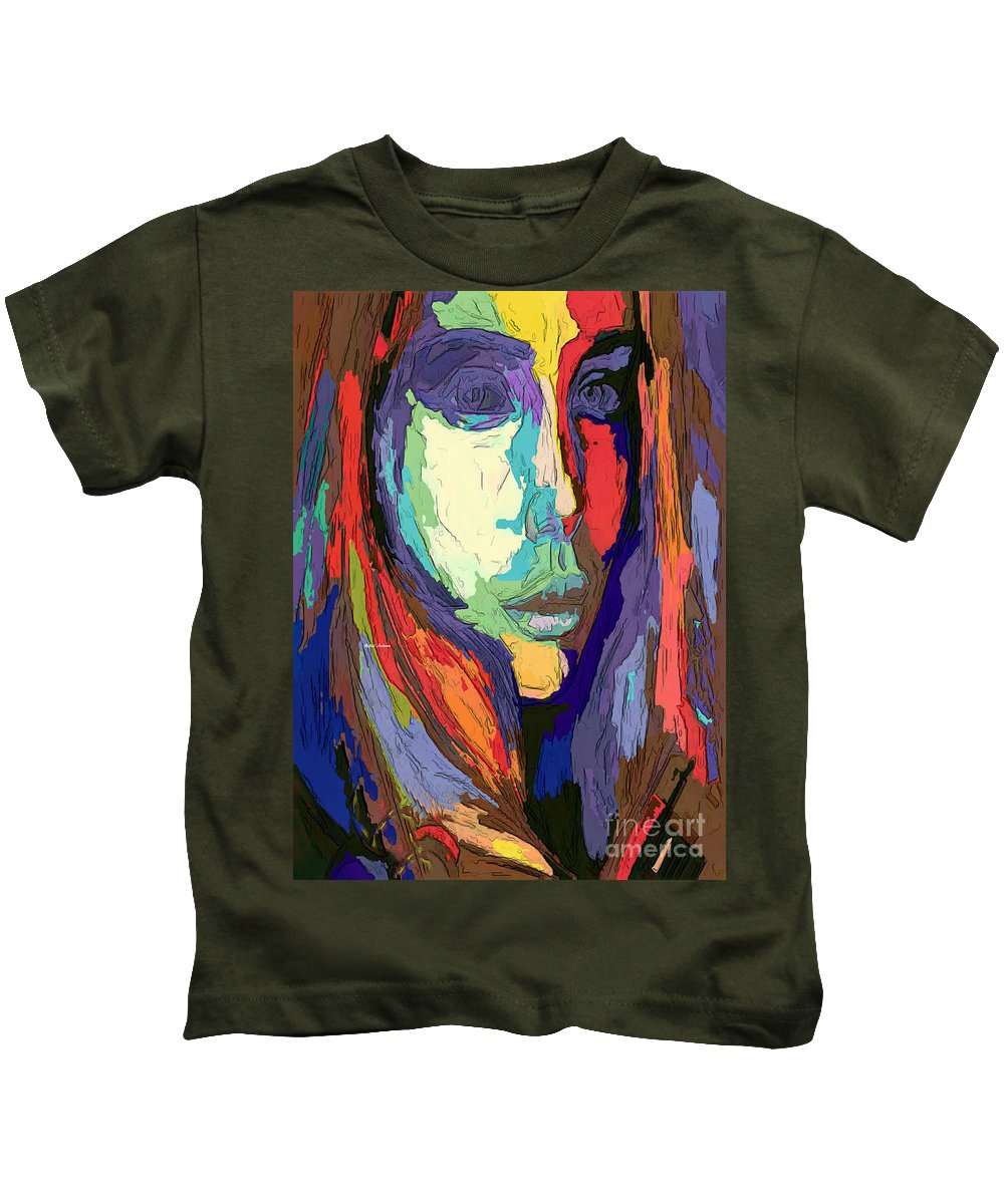 Modern Impressionist Female Portrait - Kids T-Shirt