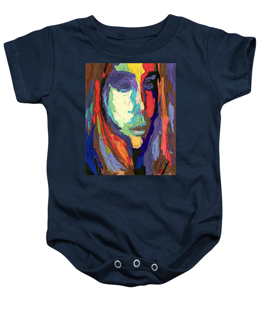 Modern Impressionist Female Portrait - Baby Onesie