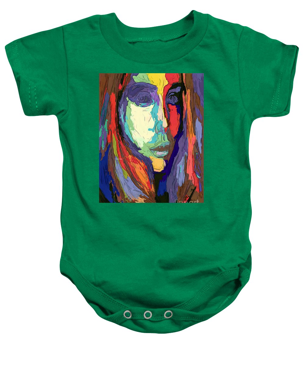 Modern Impressionist Female Portrait - Baby Onesie