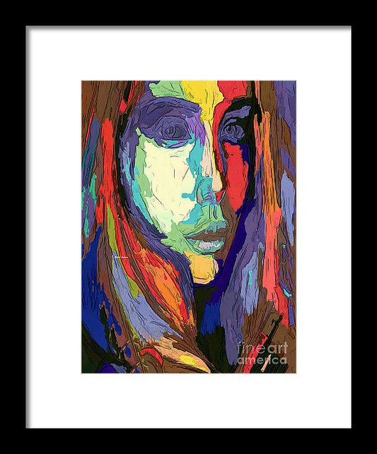 Modern Impressionist Female Portrait - Framed Print