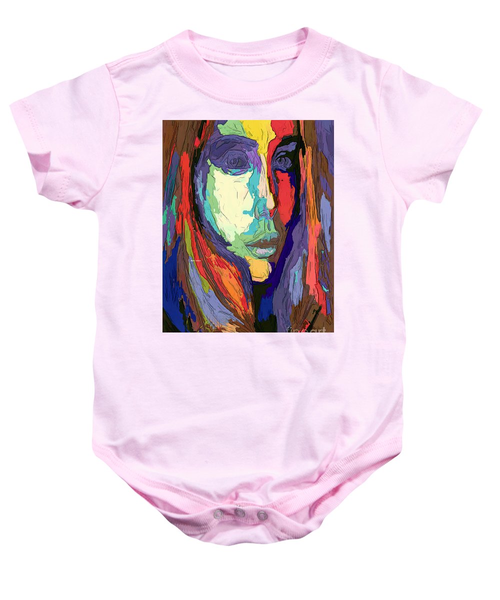 Modern Impressionist Female Portrait - Baby Onesie