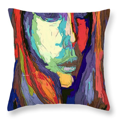 Modern Impressionist Female Portrait - Throw Pillow