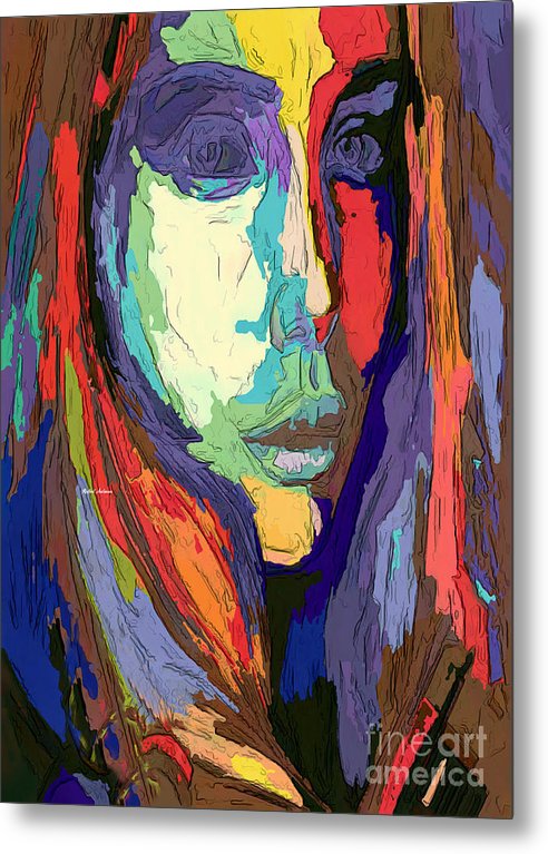 Modern Impressionist Female Portrait - Metal Print