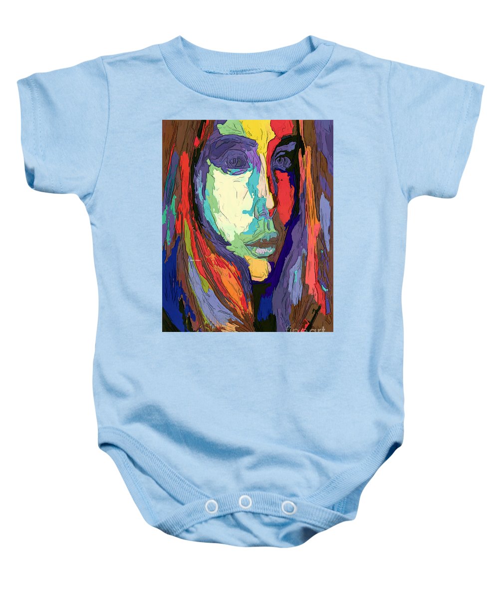 Modern Impressionist Female Portrait - Baby Onesie