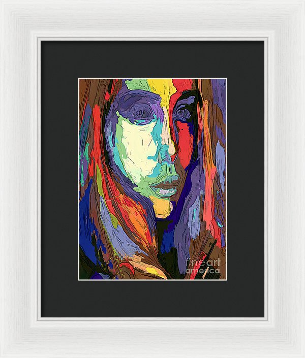 Modern Impressionist Female Portrait - Framed Print