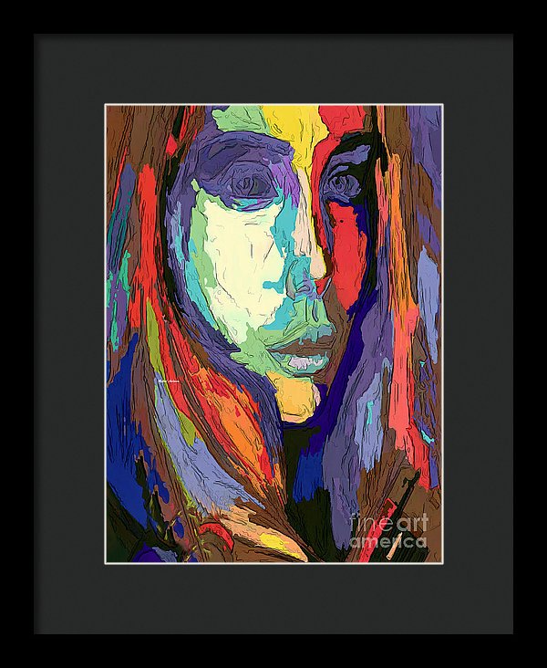 Modern Impressionist Female Portrait - Framed Print