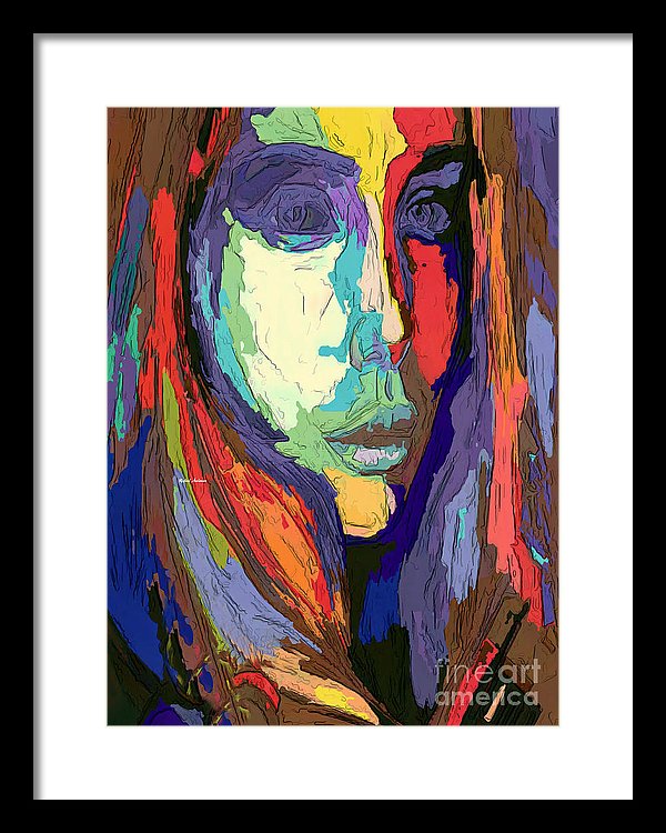 Modern Impressionist Female Portrait - Framed Print