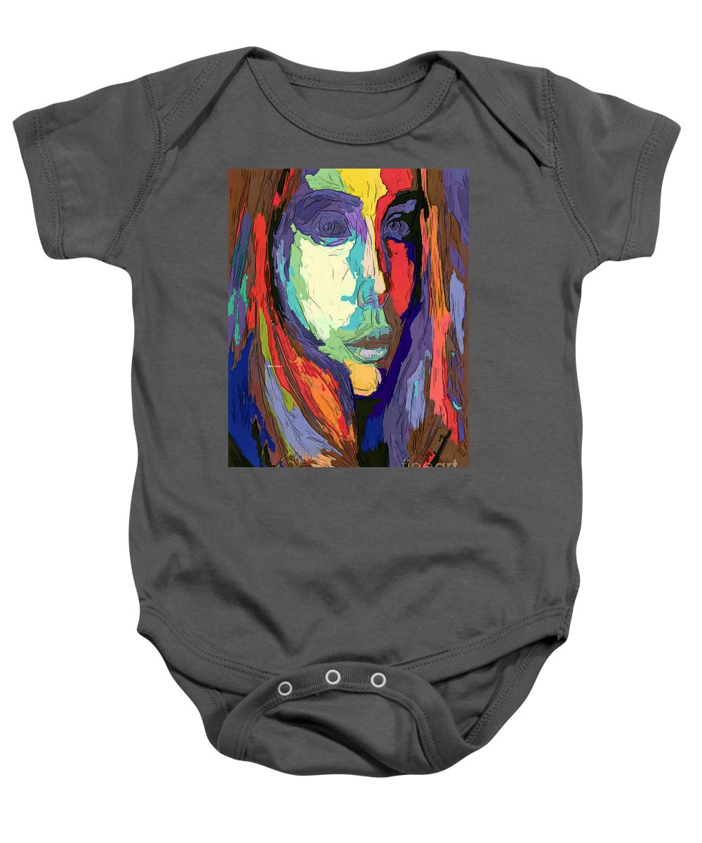 Modern Impressionist Female Portrait - Baby Onesie