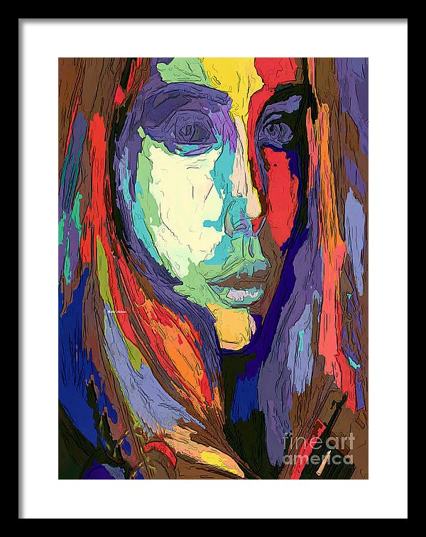 Modern Impressionist Female Portrait - Framed Print