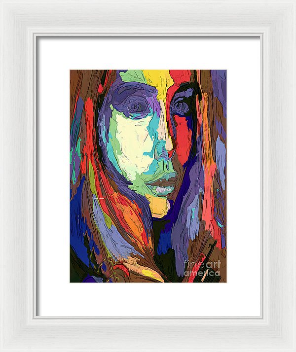 Modern Impressionist Female Portrait - Framed Print
