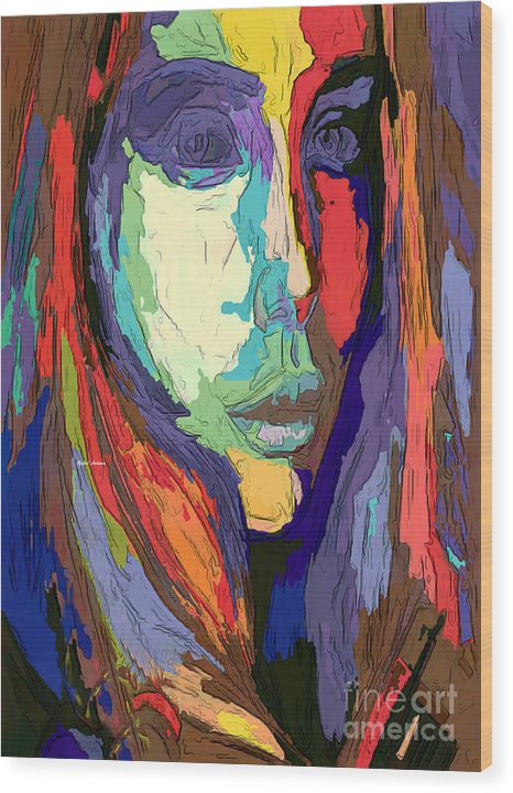 Modern Impressionist Female Portrait - Wood Print