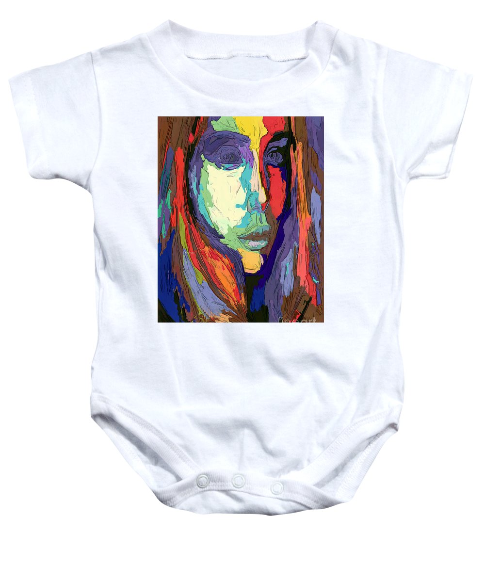 Modern Impressionist Female Portrait - Baby Onesie