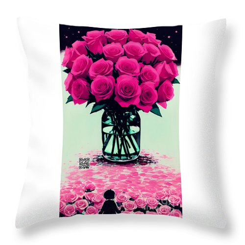 Mother's Day Rose Bouquet - Throw Pillow
