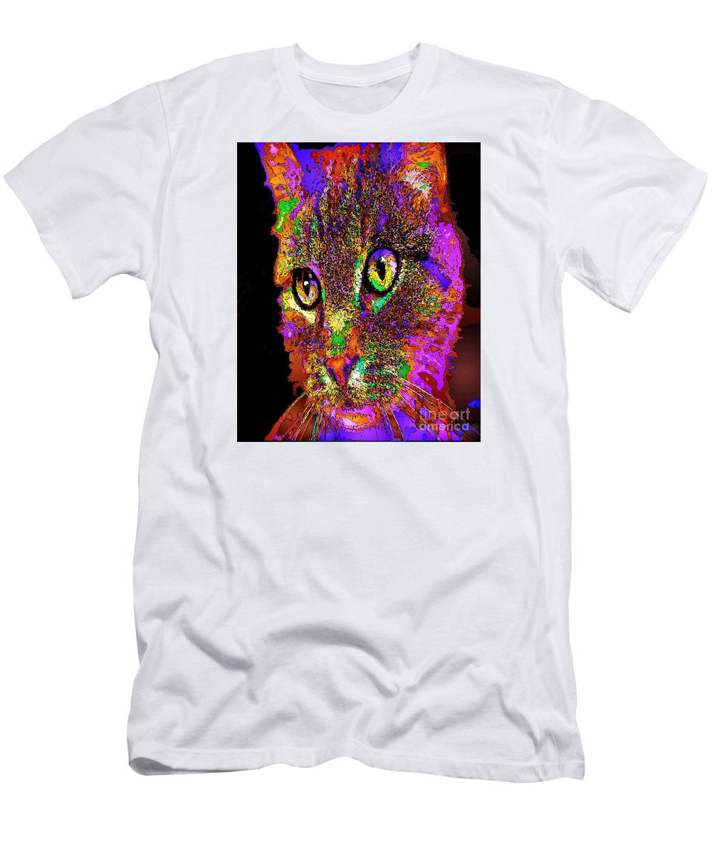 T-shirt pour homme (coupe ajustée) - Muffin le chat. Série Pet