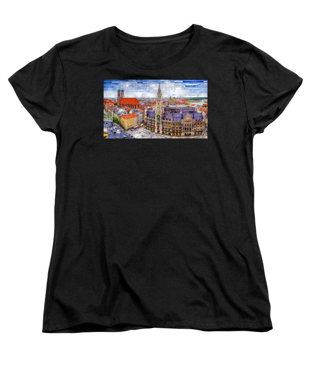 T-shirt pour femme (coupe standard) - Paysage urbain de Munich