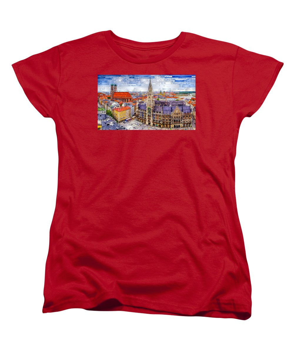 T-shirt pour femme (coupe standard) - Paysage urbain de Munich