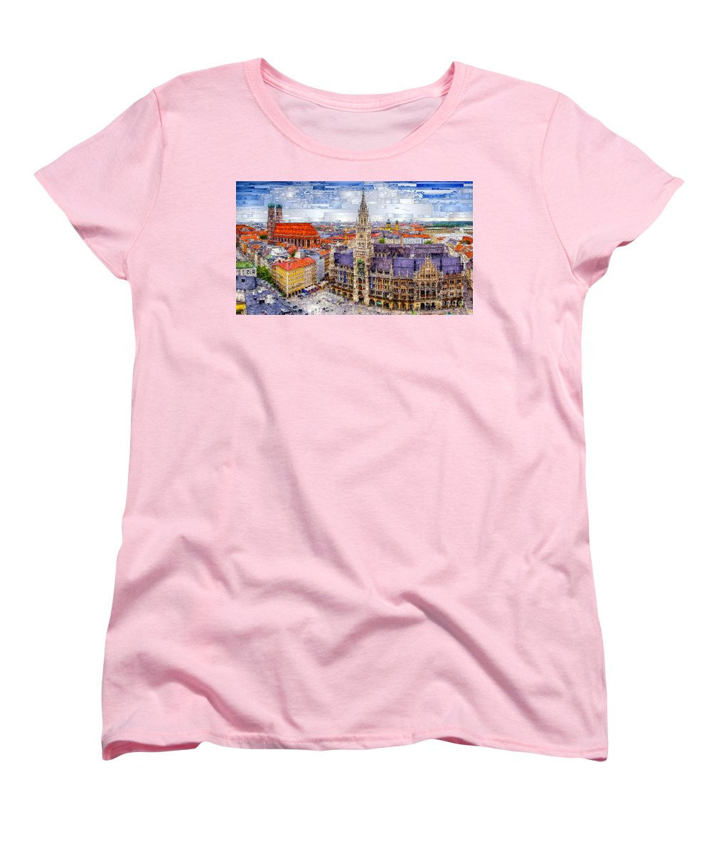 T-shirt pour femme (coupe standard) - Paysage urbain de Munich