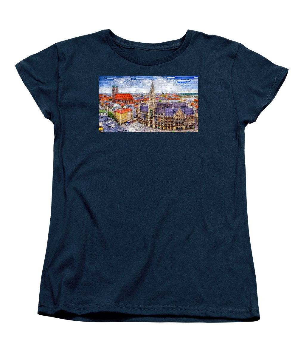 T-shirt pour femme (coupe standard) - Paysage urbain de Munich