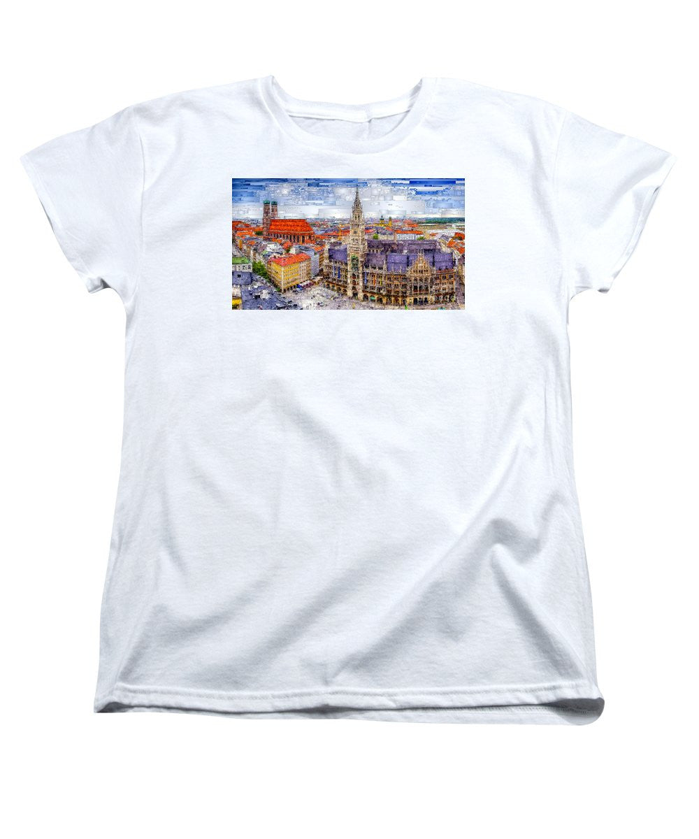 T-shirt pour femme (coupe standard) - Paysage urbain de Munich