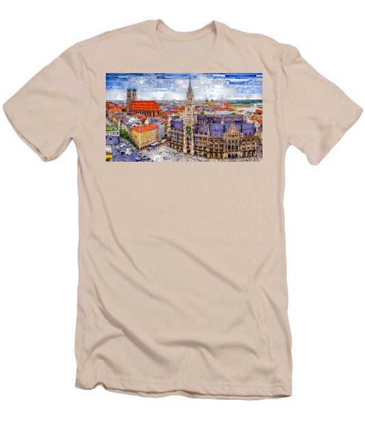 T-shirt pour homme (coupe ajustée) - Paysage urbain de Munich