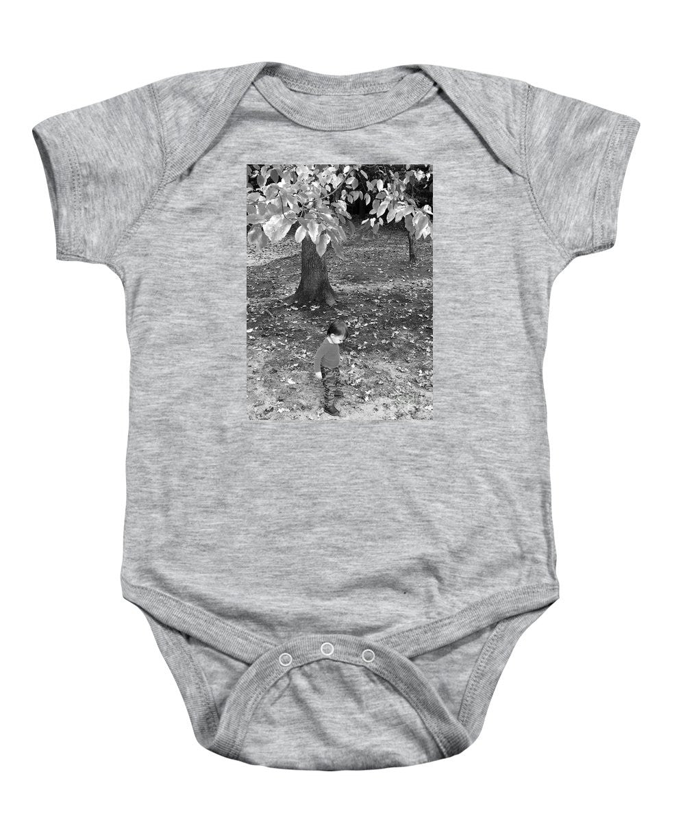 Baby Onesie - My First Walk In The Woods - Black And White