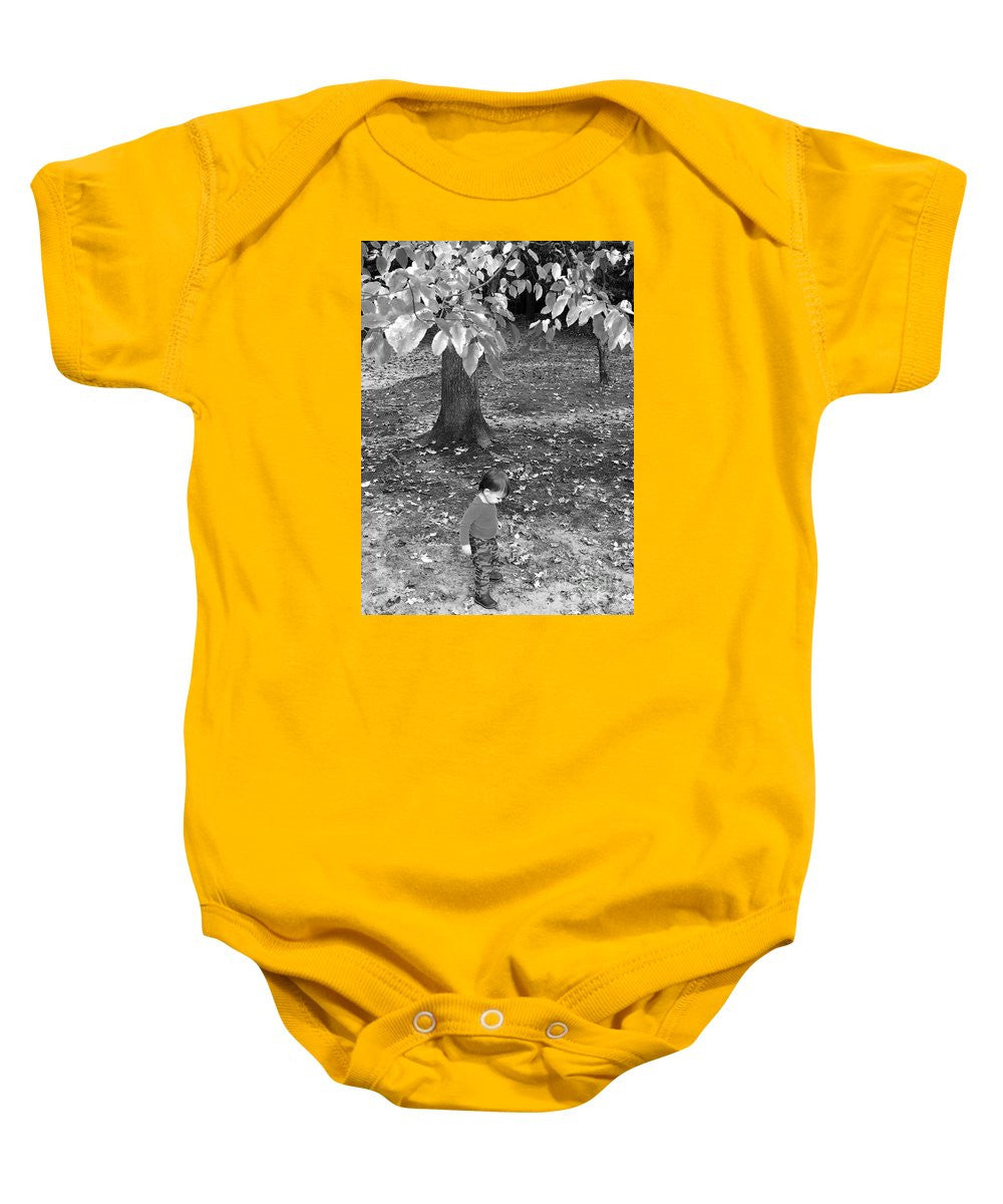 Baby Onesie - My First Walk In The Woods - Black And White