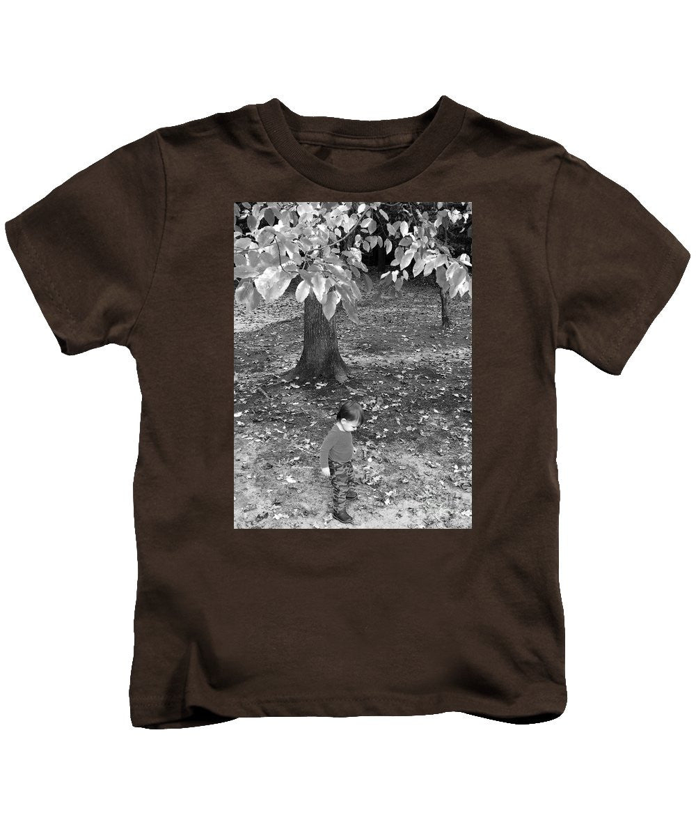 Kids T-Shirt - My First Walk In The Woods - Black And White