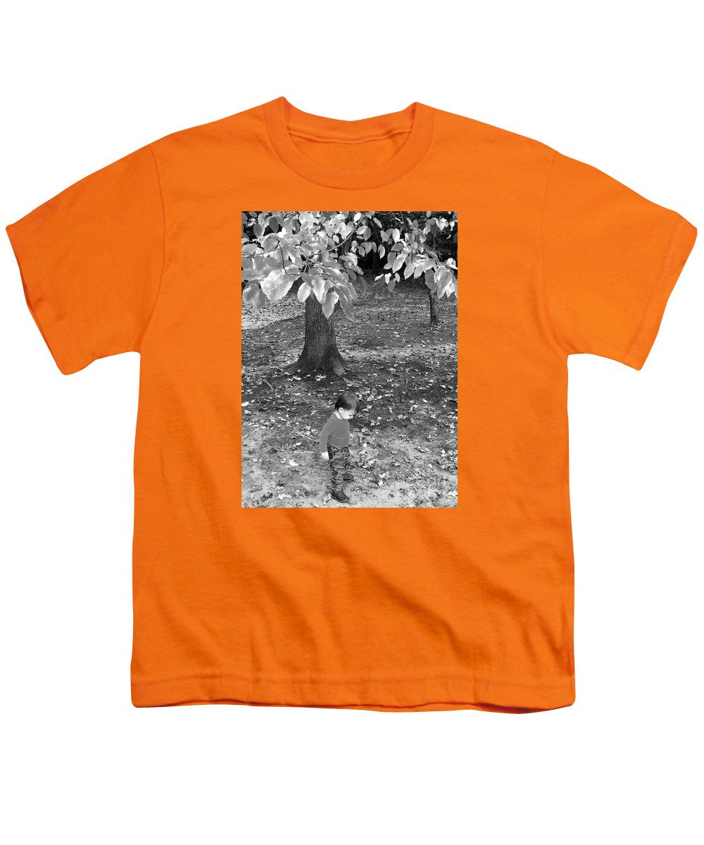 Youth T-Shirt - My First Walk In The Woods - Black And White