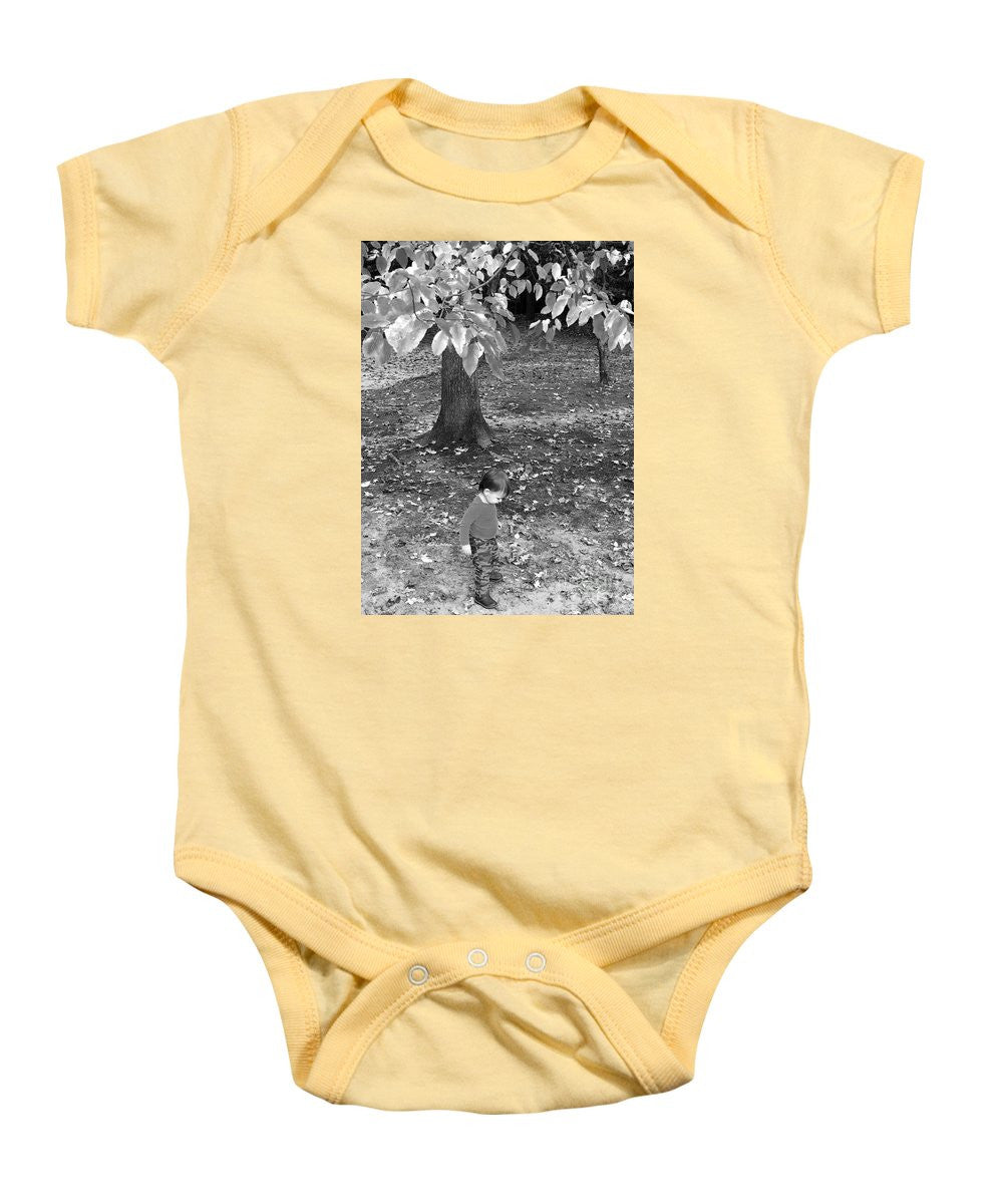 Baby Onesie - My First Walk In The Woods - Black And White