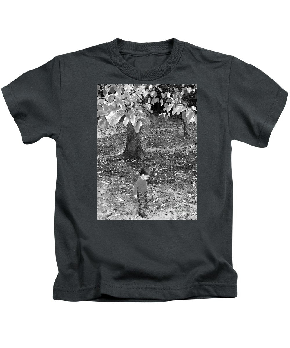 Kids T-Shirt - My First Walk In The Woods - Black And White