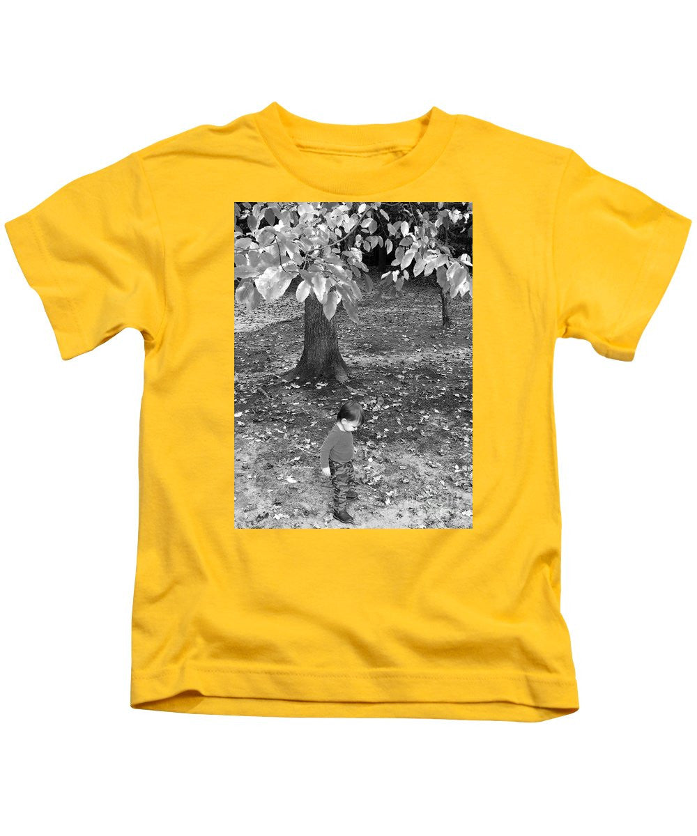 Kids T-Shirt - My First Walk In The Woods - Black And White